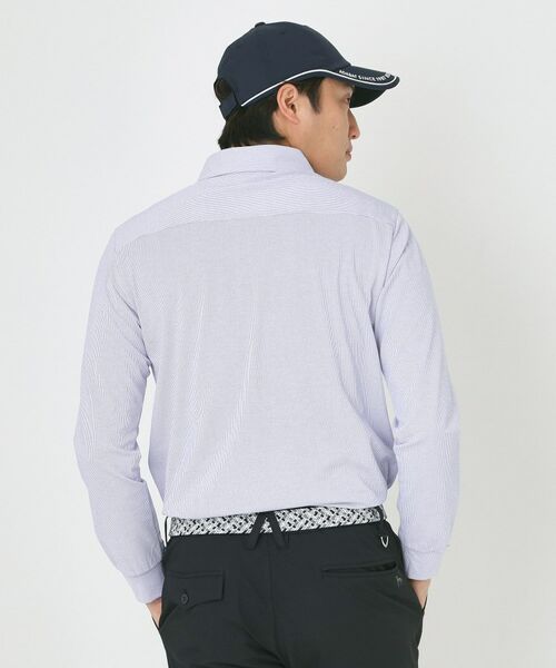 adabat / アダバット ポロシャツ | シャンブレーストライプ長袖ポロシャツ | 詳細5