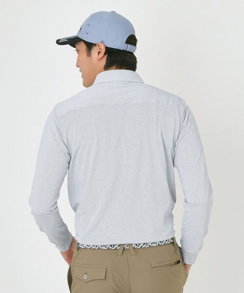 adabat / アダバット ポロシャツ | シャンブレーストライプ長袖ポロシャツ | 詳細9