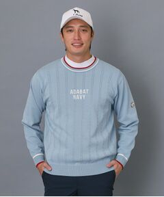 adabat / アダバット ニット・セーター | 【ADABAT NAVY】ケーブルストライプクルーニット
