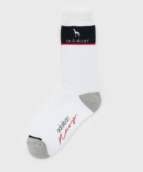 adabat / アダバット ソックス | 【ADABAT NAVY】バイカラーレギュラーソックス（ホワイト(001)）