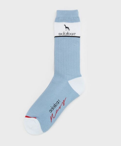 adabat / アダバット ソックス | 【ADABAT NAVY】バイカラーレギュラーソックス（サックスブルー(090)）