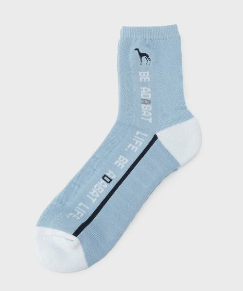 adabat / アダバット ソックス | ラインロゴショートソックス（サックスブルー(090)）