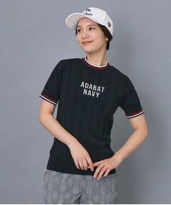 adabat / アダバット ニット・セーター | 【ADABAT NAVY】ケーブルストライプ半袖モックニット