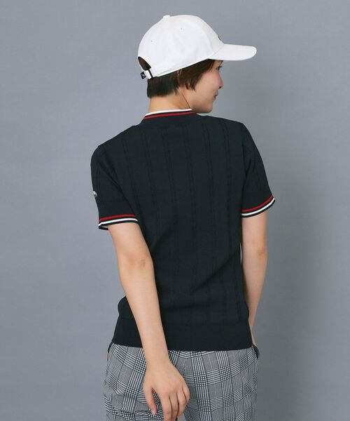 adabat / アダバット ニット・セーター | 【ADABAT NAVY】ケーブルストライプ半袖モックニット | 詳細2