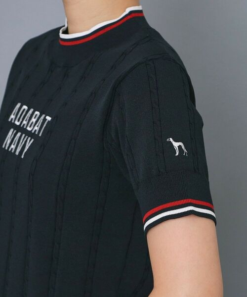 adabat / アダバット ニット・セーター | 【ADABAT NAVY】ケーブルストライプ半袖モックニット | 詳細9