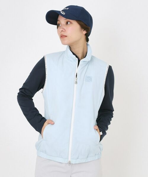 adabat / アダバット ダウンジャケット・ベスト | パデッドジップベスト（サックスブルー(090)）