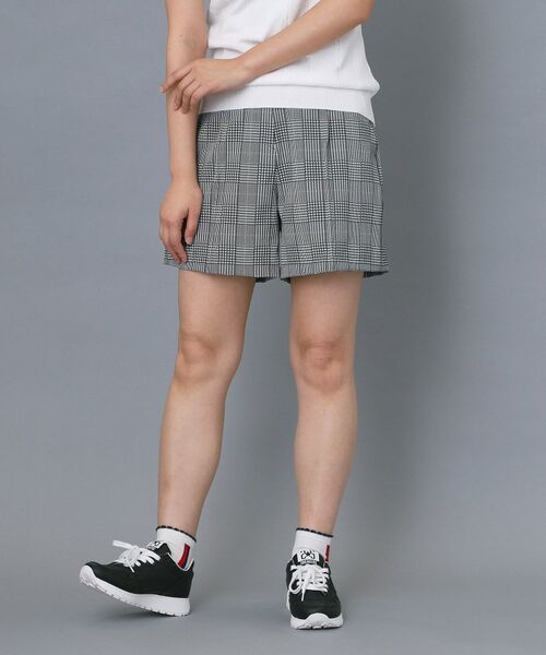 adabat / アダバット ショート・ハーフ・半端丈パンツ | 【ADABAT NAVY】クールチェックプリントキュロット | 詳細1