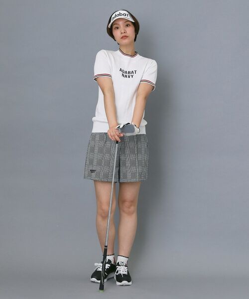 adabat / アダバット ショート・ハーフ・半端丈パンツ | 【ADABAT NAVY】クールチェックプリントキュロット | 詳細3