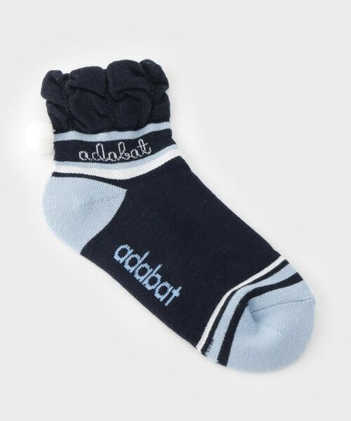 adabat / アダバット ソックス | ボーダーフレンチショートソックス（ネイビー(094)）
