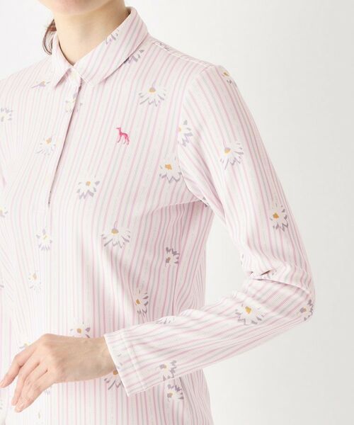 adabat / アダバット ポロシャツ | ストライプフラワー長袖ポロシャツ | 詳細13