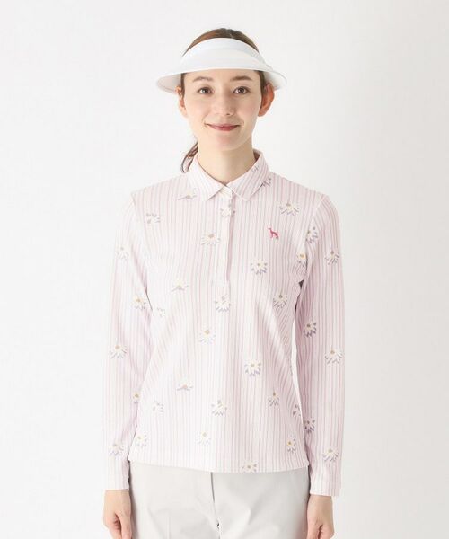 adabat / アダバット ポロシャツ | ストライプフラワー長袖ポロシャツ | 詳細9