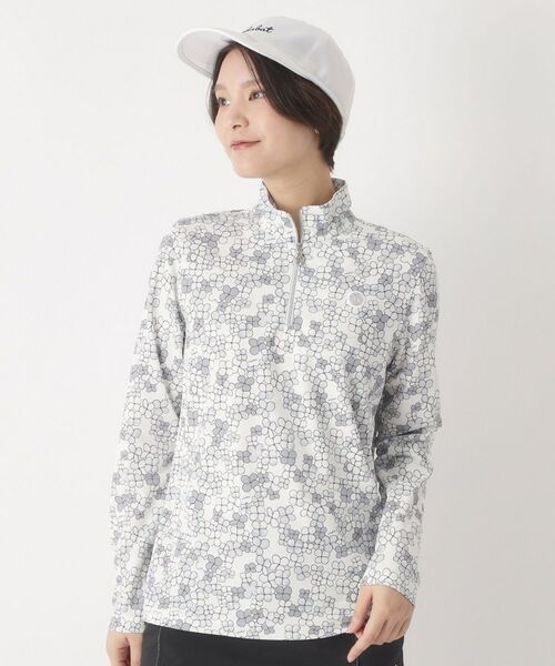 adabat / アダバット カットソー | UVクローバープリントハーフジッププルオーバー（グレー(112)）