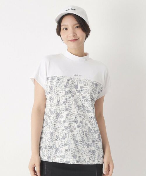 adabat / アダバット カットソー | クローバープリント切替モックT（グレー(112)）