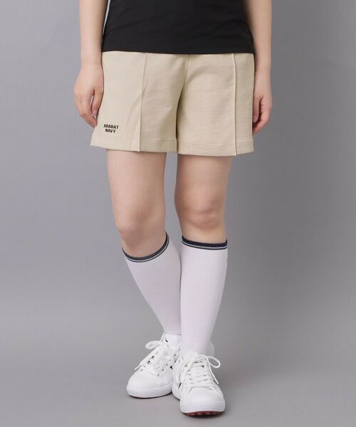 adabat / アダバット ショート・ハーフ・半端丈パンツ | 【ADABAT NAVY】UVストレッチツイルキュロット（グレージュ(050)）