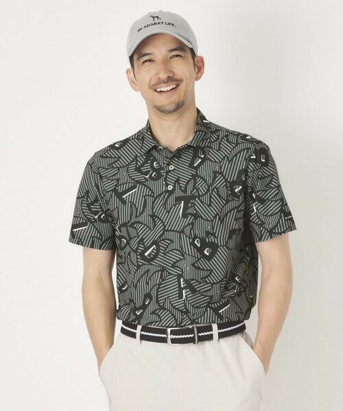 adabat / アダバット ポロシャツ | 【吸水速乾】ウェーブロゴ半袖ポロシャツ(ブラック(119))