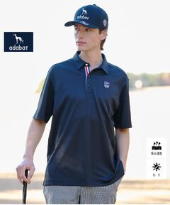 adabat / アダバット ポロシャツ | 【ADABAT NAVY】吸水速乾/UVカット シャダンカノコエンブレム半袖ポロシャツ