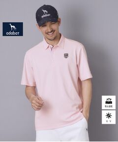 adabat / アダバット ポロシャツ | 【ADABAT NAVY】吸水速乾/UVカット シャダンカノコエンブレム半袖ポロシャツ
