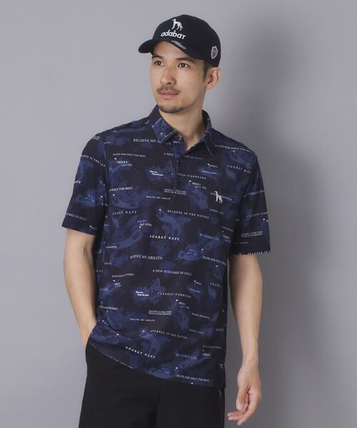 adabat / アダバット ポロシャツ | 【ADABAT NAVY】エアロフォトリンクスプリント半袖ポロシャツ | 詳細9