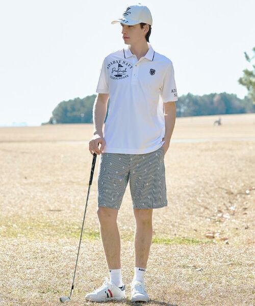 adabat / アダバット ポロシャツ | 【ADABAT NAVY】吸水速乾/UVカット カノコグラフィックロゴ半袖ポロシャツ | 詳細1