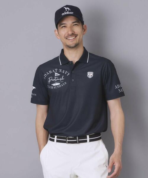 adabat / アダバット ポロシャツ | 【ADABAT NAVY】吸水速乾/UVカット カノコグラフィックロゴ半袖ポロシャツ | 詳細12