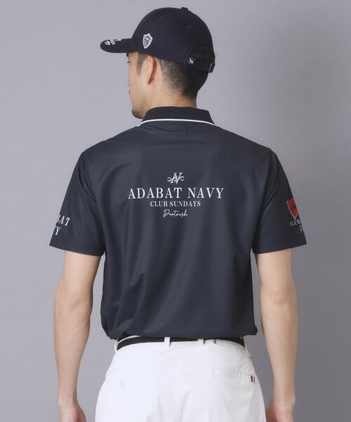 adabat / アダバット ポロシャツ | 【ADABAT NAVY】吸水速乾/UVカット カノコグラフィックロゴ半袖ポロシャツ | 詳細13