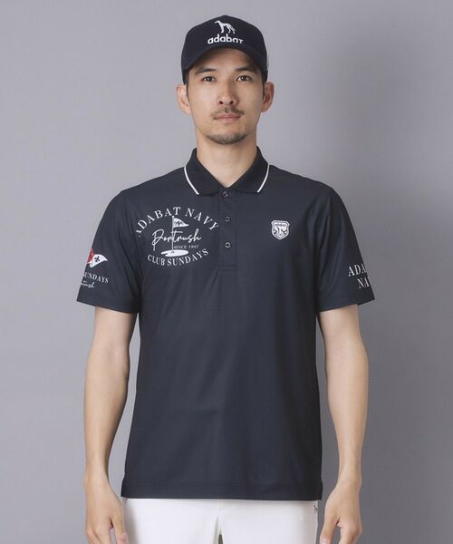 adabat / アダバット ポロシャツ | 【ADABAT NAVY】吸水速乾/UVカット カノコグラフィックロゴ半袖ポロシャツ | 詳細17