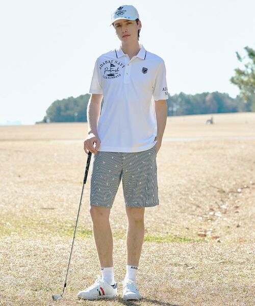 adabat / アダバット ポロシャツ | 【ADABAT NAVY】吸水速乾/UVカット カノコグラフィックロゴ半袖ポロシャツ | 詳細2