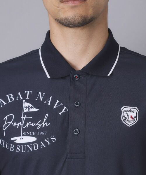 adabat / アダバット ポロシャツ | 【ADABAT NAVY】吸水速乾/UVカット カノコグラフィックロゴ半袖ポロシャツ | 詳細20
