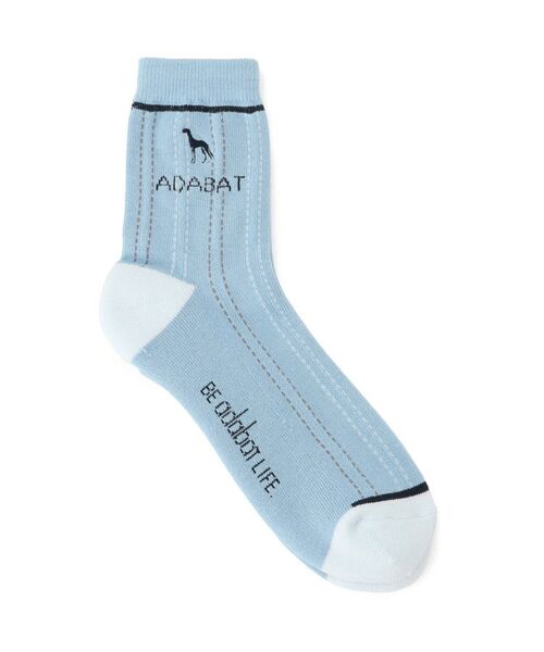 adabat / アダバット ソックス | ストライプメッシュショートソックス（サックスブルー(090)）
