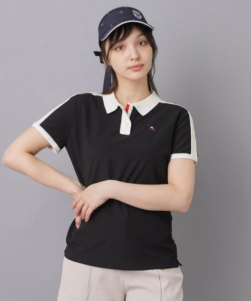 adabat / アダバット ポロシャツ | 【ADABAT NAVY】ニット切替ポロシャツ（ブラック(019)）