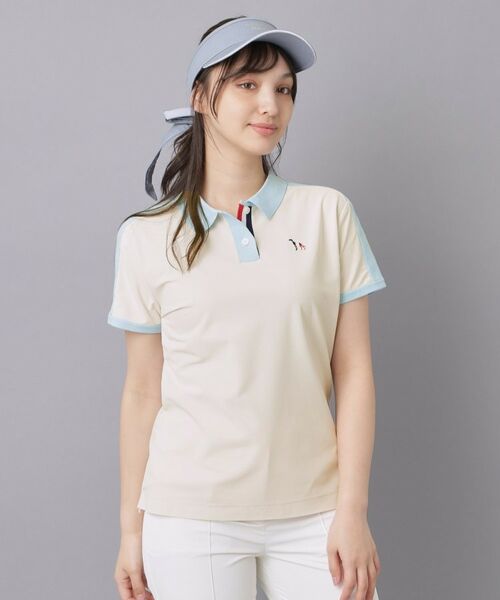 adabat / アダバット ポロシャツ | 【ADABAT NAVY】ニット切替ポロシャツ（ライトベージュ(051)）