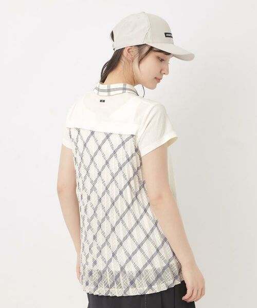 adabat / アダバット ポロシャツ | バックシアー半袖ポロシャツ(ホワイト(002))