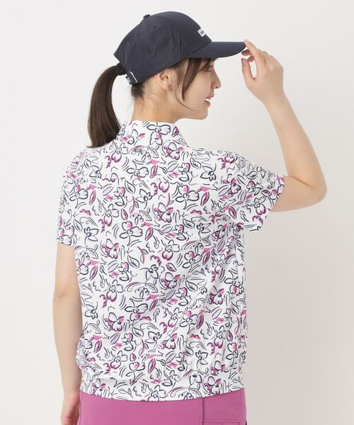 adabat / アダバット ポロシャツ | ラインフラワープリントポロシャツ | 詳細1
