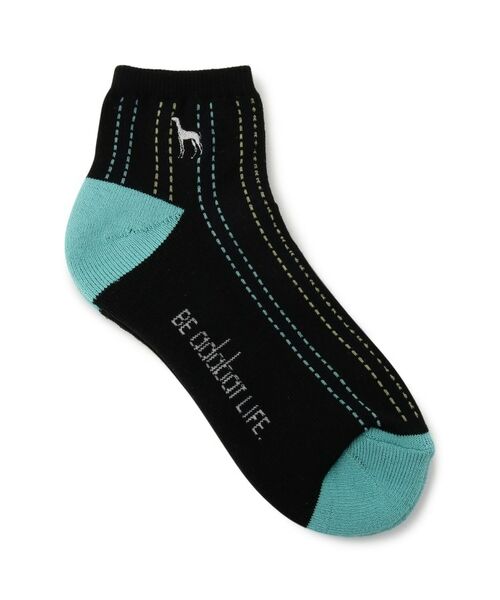 adabat / アダバット ソックス | ストライプショートソックス（ブラック(019)）