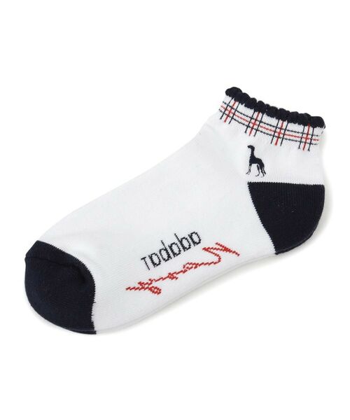 adabat / アダバット ソックス | 【ADABAT NAVY】格子柄ショートソックス（ホワイト(001)）