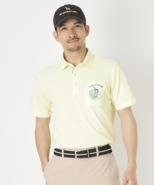 adabat / アダバット ポロシャツ | シャダン衿裏布帛半袖ポロシャツ（ライトイエロー(030)）