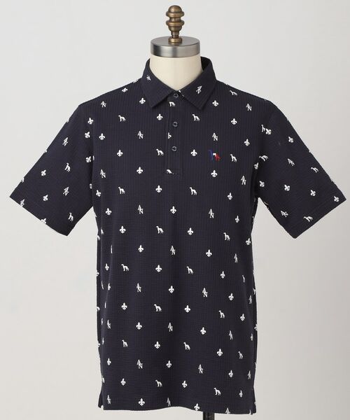 adabat / アダバット ポロシャツ | 【ADABAT NAVY】モノグラムサッカー半袖ポロシャツ | 詳細12