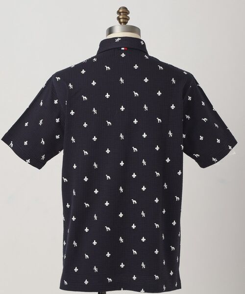 adabat / アダバット ポロシャツ | 【ADABAT NAVY】モノグラムサッカー半袖ポロシャツ | 詳細15