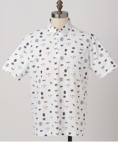 adabat / アダバット ポロシャツ | 【ADABAT NAVY】シャダンモノグラムプリント半袖ポロシャツ