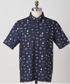 adabat / アダバット ポロシャツ | 【ADABAT NAVY】シャダンモノグラムプリント半袖ポロシャツ