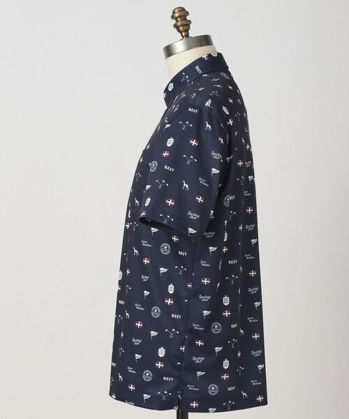 adabat / アダバット ポロシャツ | 【ADABAT NAVY】シャダンモノグラムプリント半袖ポロシャツ | 詳細10