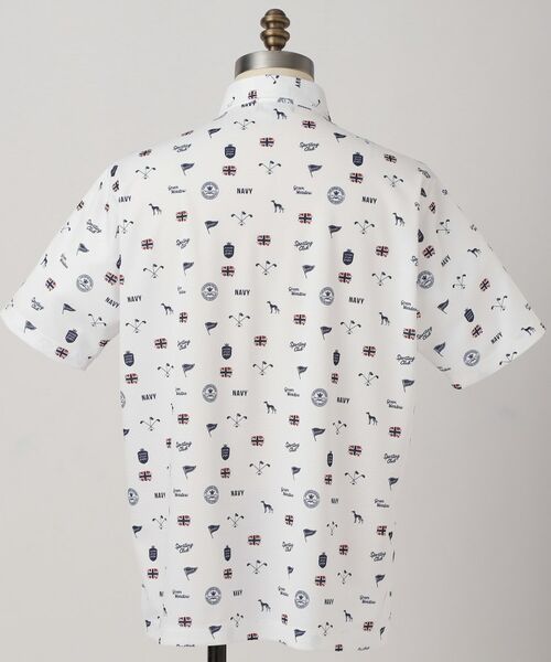 adabat / アダバット ポロシャツ | 【ADABAT NAVY】シャダンモノグラムプリント半袖ポロシャツ | 詳細4