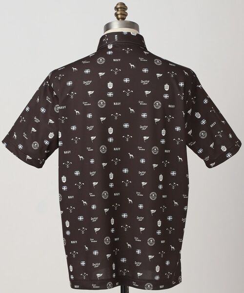 adabat / アダバット ポロシャツ | 【ADABAT NAVY】シャダンモノグラムプリント半袖ポロシャツ | 詳細7