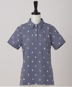 adabat / アダバット ポロシャツ | 【ADABAT NAVY】モノグラムサッカー半袖ポロシャツ