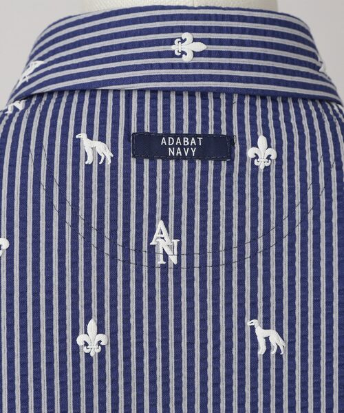 adabat / アダバット ポロシャツ | 【ADABAT NAVY】モノグラムサッカー半袖ポロシャツ | 詳細10