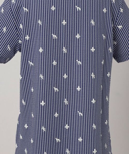 adabat / アダバット ポロシャツ | 【ADABAT NAVY】モノグラムサッカー半袖ポロシャツ | 詳細12
