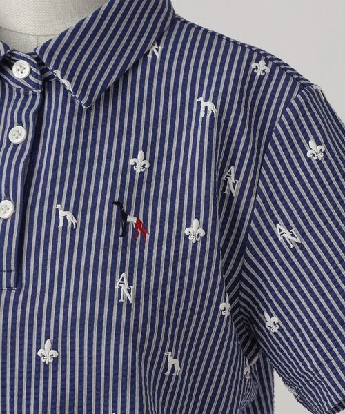 adabat / アダバット ポロシャツ | 【ADABAT NAVY】モノグラムサッカー半袖ポロシャツ | 詳細17