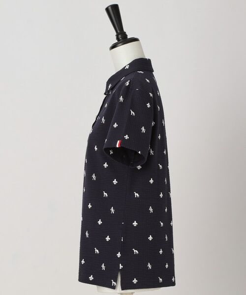 adabat / アダバット ポロシャツ | 【ADABAT NAVY】モノグラムサッカー半袖ポロシャツ | 詳細2
