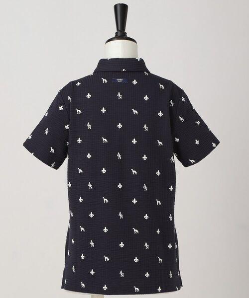 adabat / アダバット ポロシャツ | 【ADABAT NAVY】モノグラムサッカー半袖ポロシャツ | 詳細3