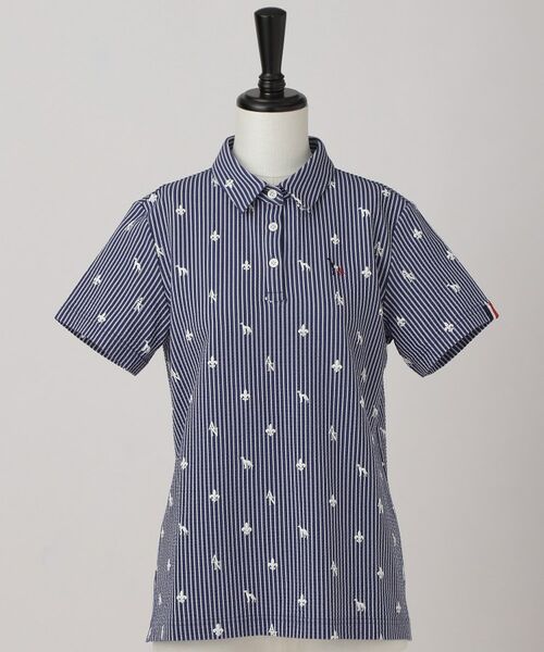 adabat / アダバット ポロシャツ | 【ADABAT NAVY】モノグラムサッカー半袖ポロシャツ | 詳細5